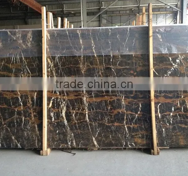 Good Price Natural Polished Black Gold Marble Tiles photo-3