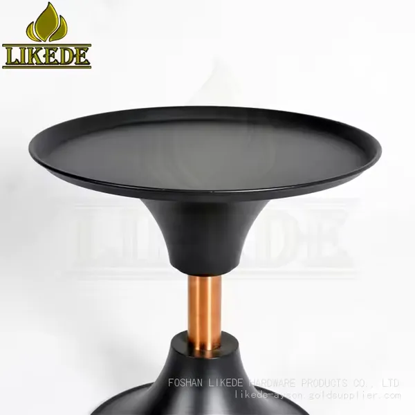 Modern Metal Black Cast Iron and Aluminium Alloy Coffee Tea Table Featuring Steel Legs photo-2