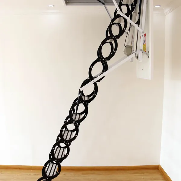 Electric Folding Attic Ladder Ceiling Mounted Loft Staris With Hatch Door photo-4