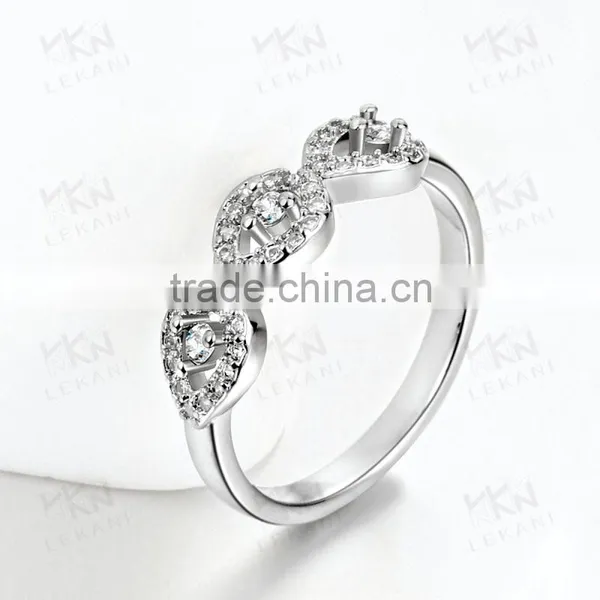 SGS Certified LEKANI 18K Gold Plated Latest Design Diamond Ring for Sale photo-2
