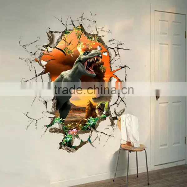 3d Dinosaur Wall Stickers Decals for Kids Rooms Art for Baby Nursery Room Home Decoration Kids Cartoon Poster Christmas Gift photo-3