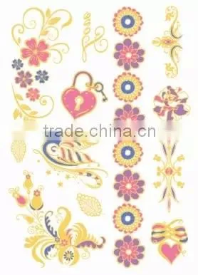 Fashion Colour Changing Metal Temporary Tattoo Sticker With Waterproof photo-4