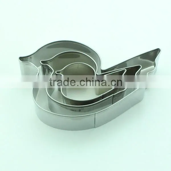Stainless Steel Little Birds Shaped 3pcs Cake Mold Set photo-2