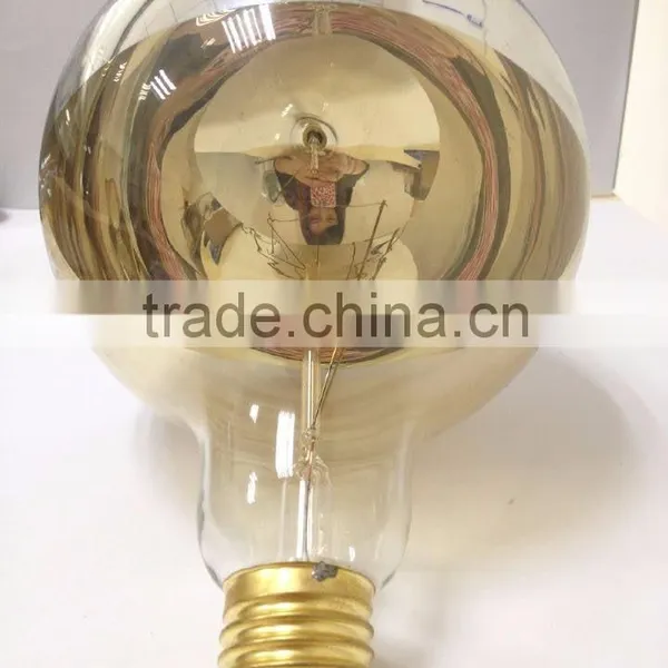 Edison Bulb Globe Lamp Half Chrome Glass Shell Brass Base