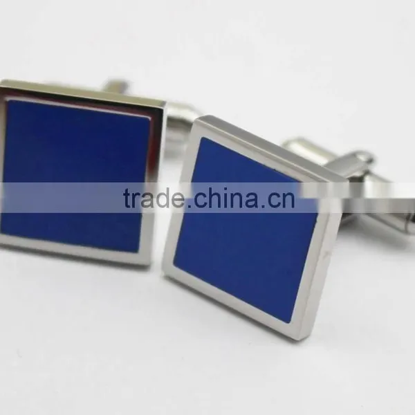 Wholesale Blue Square Shape Stainless Steel Cuff Link photo-3
