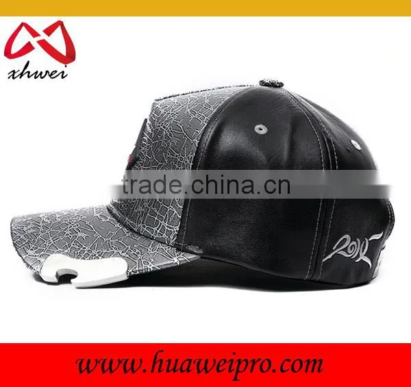 Leather baseball cap bottle opener trucker cap