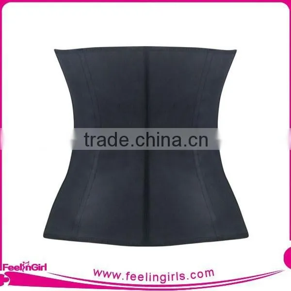 Plus Size Black Steel Boning Underbust Latex Corset Waist Training Factory Price photo-6