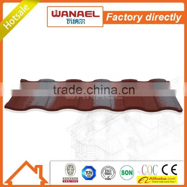 Anti-freezing Mediterranean Terracotta Red Sun Stone Coated Metal Roof Tile photo-3