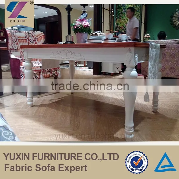 Embossed Solid Wood Dinner Table, White Dining Table Home Living Room photo-5