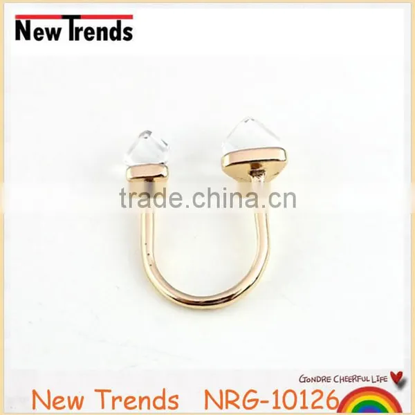 Fashion Square Clear Crystal New Model Wedding Ring for Women photo-4