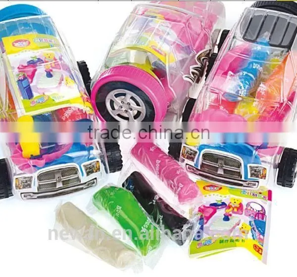 9 Colors Play Dough in a Pvc Car-shaped Case