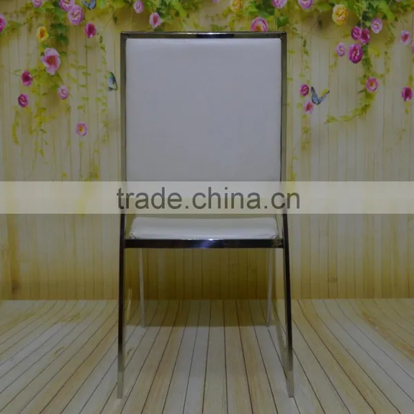 Unique Modern Fashion SS White Stackable Wedding Banquet Chair photo-5