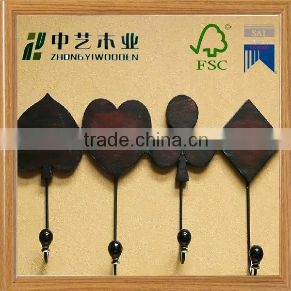 2016 Wooden Coat Hat Hanger Wall Hook for Hanging Clothes With Wall Mounted Structure