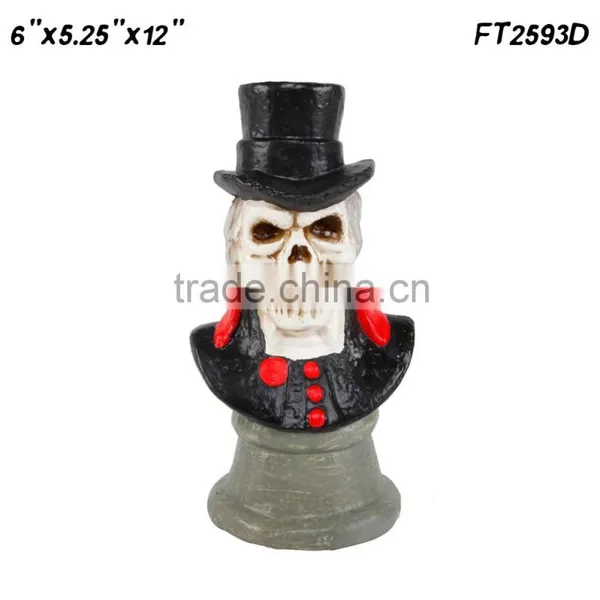 FT2593D Halloween Decor Skull Skeleton Statue With Led Light