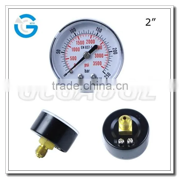 High Quality Center Back Connection Type Black Steel and Bezel General Pressure Gauge