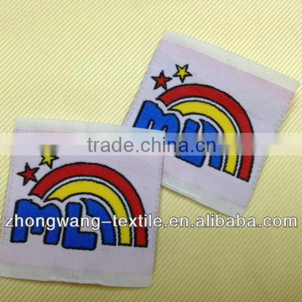 Colorful Rainbow Woven Label for Children's Garments