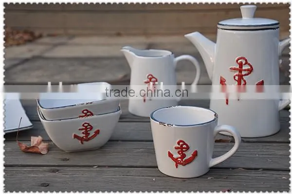 Ceramic Anchor Design Pot for Marine Style photo-2
