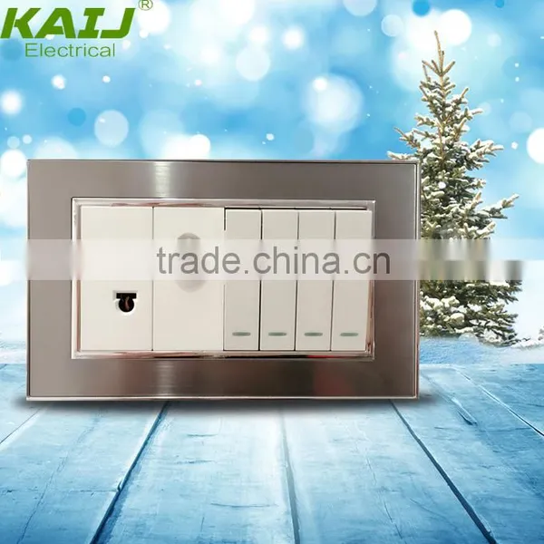 Pakistan Wall Electrical 4 Gang Switch One Satellite Socket photo-4