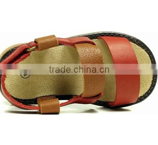 High Quality Brown Crochet Baby Open Sandals With Genuine Leather photo-2