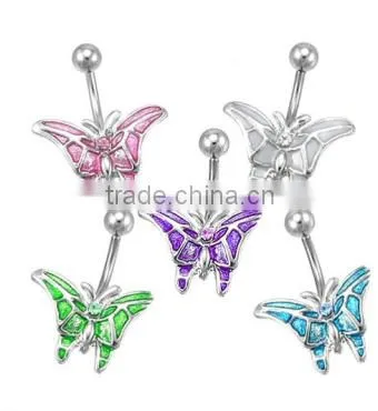 Fashion Navel Belly Button Ring,butterfly Shape Belly Ring