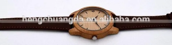 2016 High Quality Natural Bamboo Retro Round Dial Wood Watch photo-6