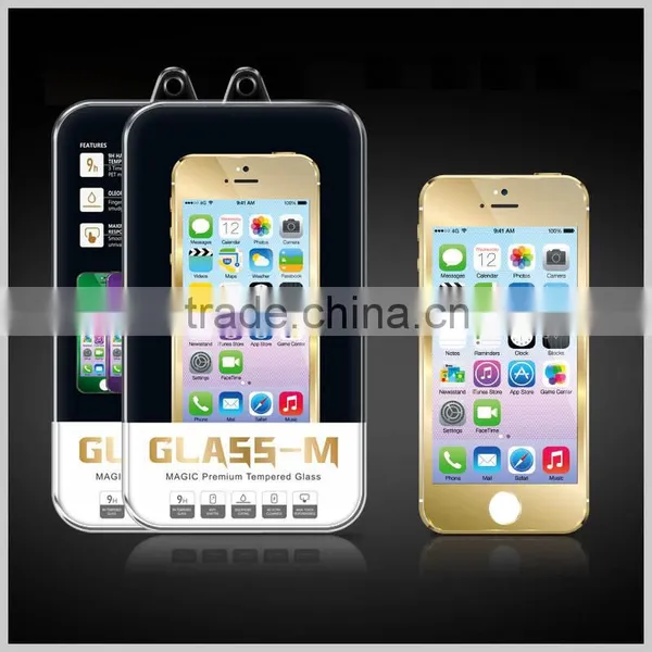 Electroplating Tempered Glass For IPhone 5/5S,Glass M Curved Edge Screen Protect Film 6 Colors Available photo-4