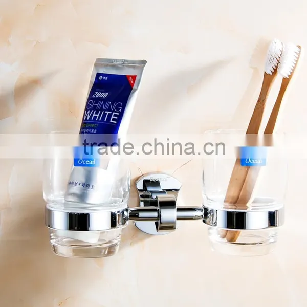 Bathroom Accessory With Brass Double Cup Holder for Hotel Family Use. photo-2