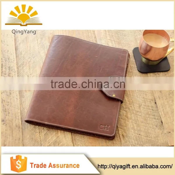 Real Leather Removable Pages Refillable Business Notebooks With Pen Loop Portfolio photo-2