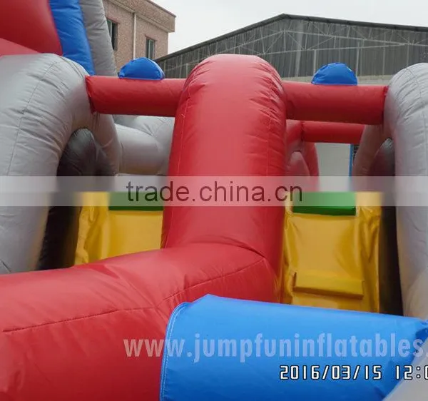 Inflatable Slide Cars 2016 Big Inflatable Fun City Inflatable Slide and Obstacle Course 2 Lane Sliders photo-4