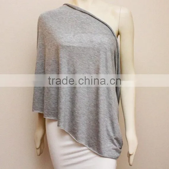 Super Soft Bamboo Spandex Light Grey Top Quality European Fashion Nursing Wrap Scarf Poncho photo-2