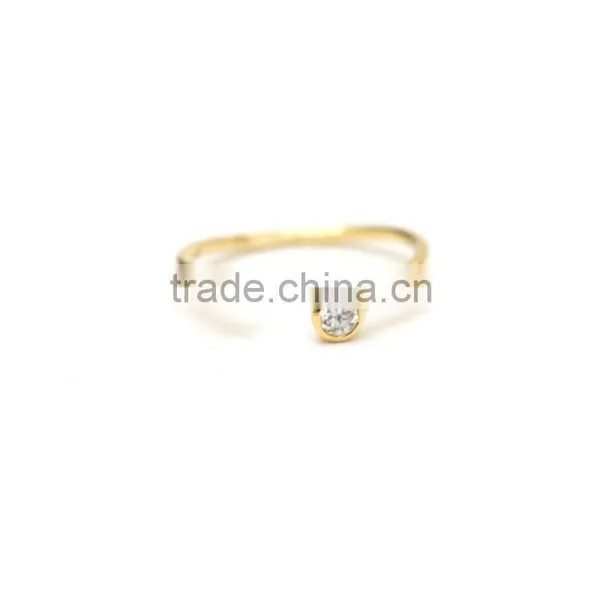High Quality Gold Color Nature Zircon on Two End Adjustable Ring photo-3