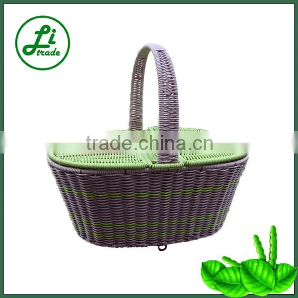 Oval Plastic Rattan Shopping Basket