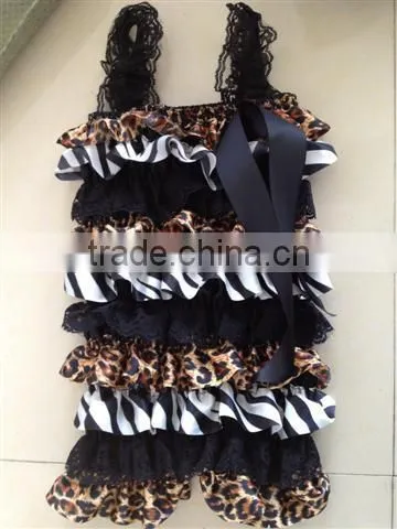 Hot Sale Fashion/ Pretty/ Soft Ruffled Rompers Baby Sleeveless Rompers/ Bodysuit Best Posh Petti Ruffle Lace And Satin Rompers photo-6