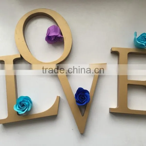 Freestanding Wooden Letter Golden Wooden Letter photo-4