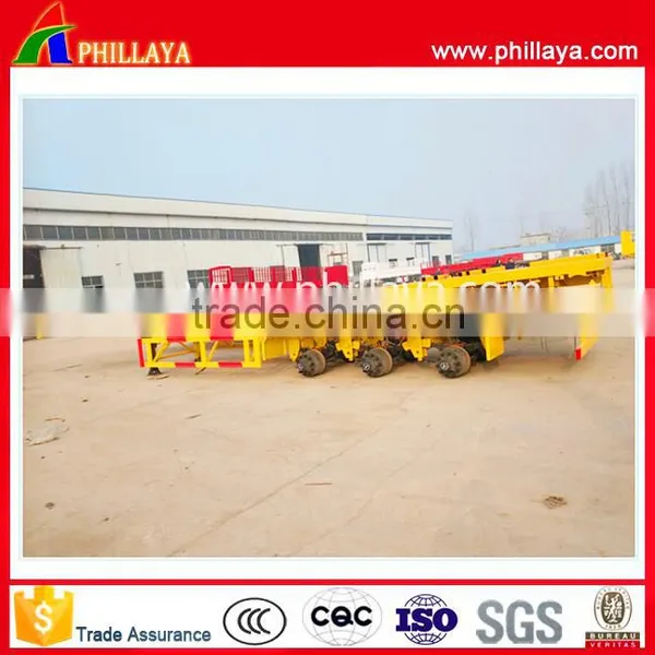 2017 Top Sale 3 Axle 40ft 20ft 45ft Skeleton Flatbed Container Trailer for Sale photo-6
