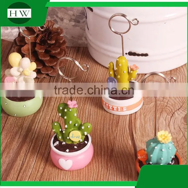 Cheap Mini Resin Cartoon Plant Pot Cactus Photo Name Business Card Holder photo-2