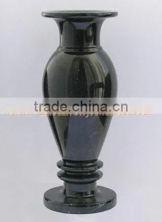 NATURAL JET BLACK MARBLE FLOWER VASES photo-3