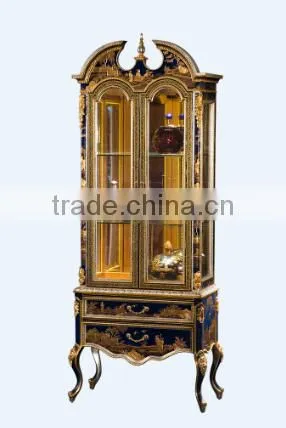 Retro Art Painting Home Furniture Dinning Room Set, Noble Blue Round Dinning Table With Chair/Sideboard photo-4