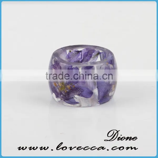 Blue Resin Ring Jewelry Lovely Flowers Resin Ring Women photo-3