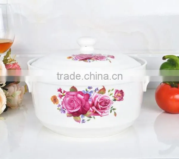 8" Porcelain Saucepan Microwave Oven With Porcelain Lid photo-2