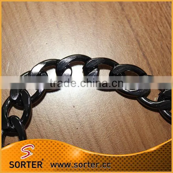 Huge Gunmetal Black Anodized Aluminum Chain Link Curb Chains photo-3