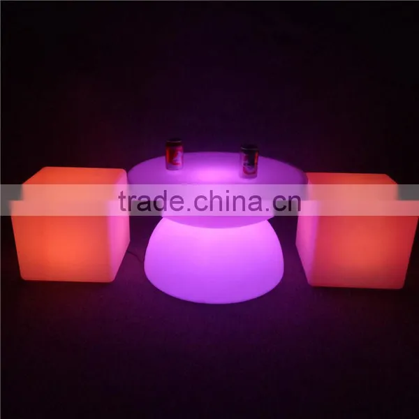 OEM Plastic LED Bar Molded Furniture Party LED Lighted Table and Chair Set for Party photo-3