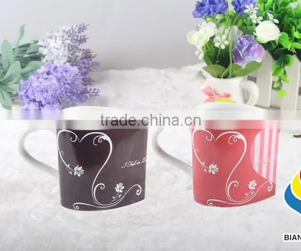 Heart Shape Color Changing Ceramic Coffee Mugs photo-2