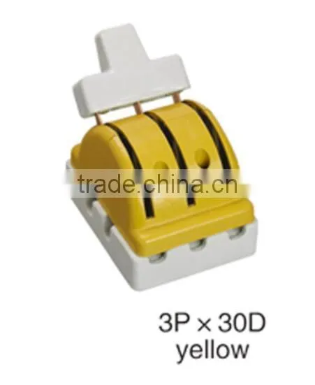 Electric Yellow 4P 60A Double Throw Porcelain Knife Switch photo-4