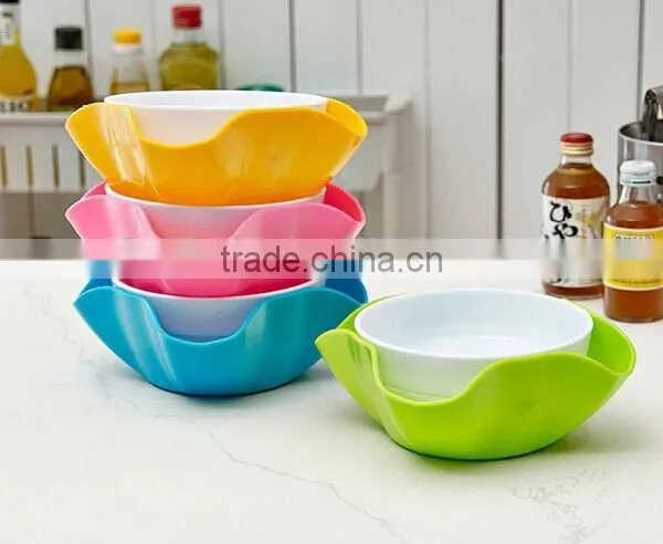Multifunction 2 in 1 Plastic Fruit Dish, Dry Food Tray photo-6