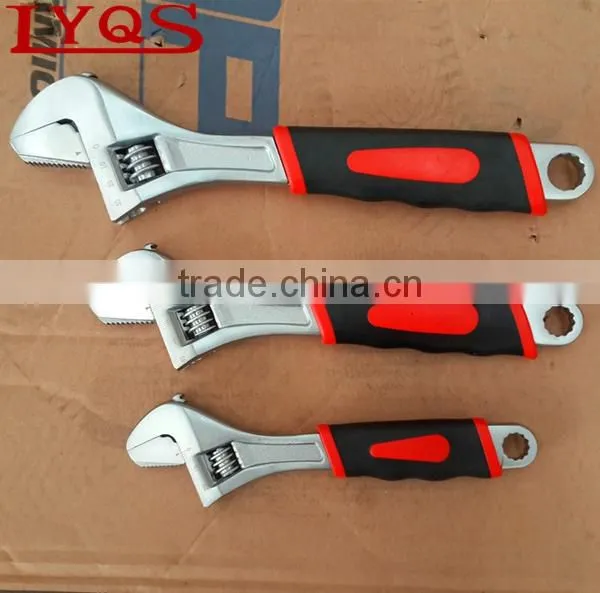 Carbon Steel Adjustable Wrench 12" PVC Handle Wrench photo-3