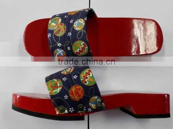 Canvas Strap Colorful Wood Grain Eva Slipper Ladies photo-2