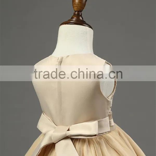 Retro Style Girls Party Wear Dress Kids 2015 New Designer Flower Bowknot Party Formal Ceremonies Dresses For Girls Free Shipping photo-4