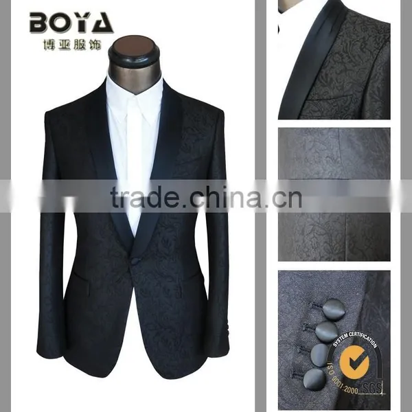 2015 Fitted Jacquard Wedding Blazer for Men , Tuxedo Suits for Man