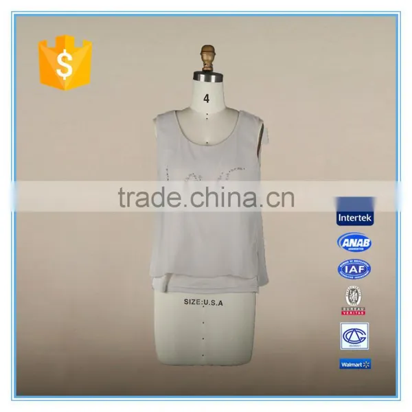 2016 Newest Women Top Clothing Sleeveless Chiffon Bead For Saree Blouse photo-2